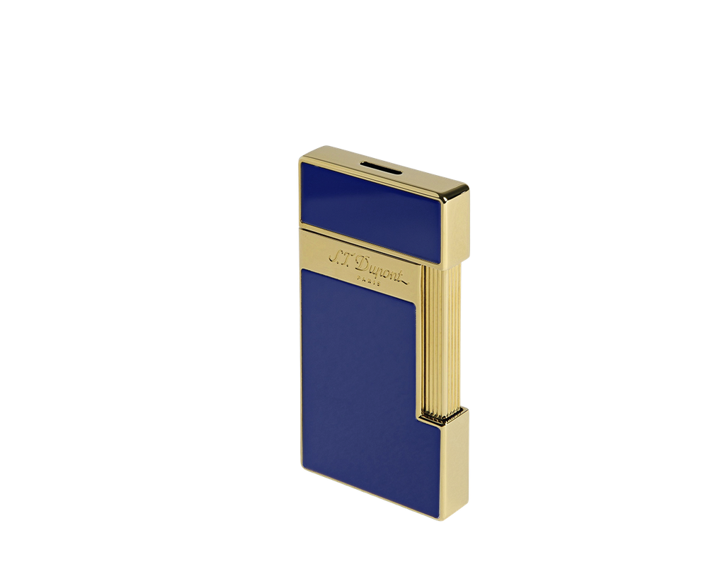 Briquet Slimmy laque bleue et doré