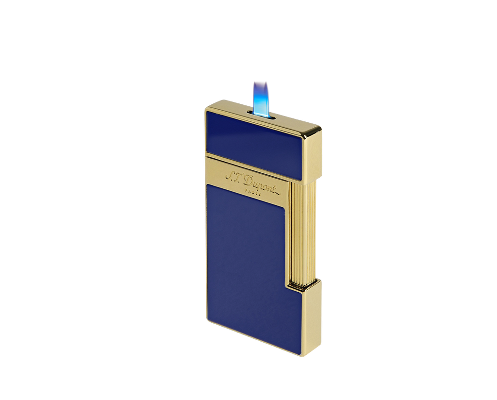 Briquet Slimmy laque bleue et doré