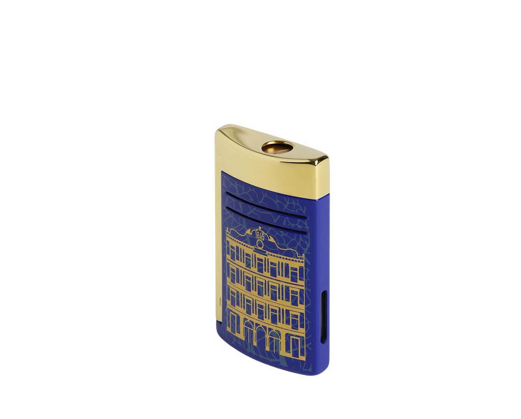 Briquet Maxijet Partagas Linea Maestra bleu et or