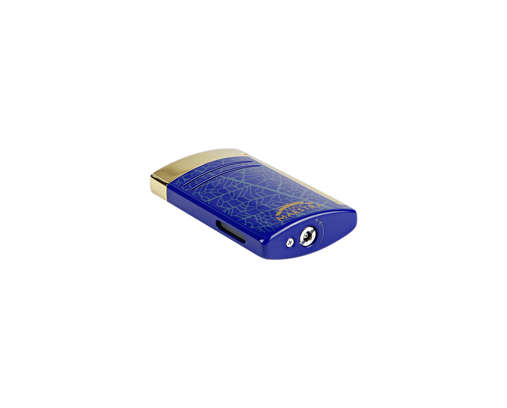 Briquet Maxijet Partagas Linea Maestra bleu et or