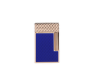 ​​​Briquet Ligne 2 guilloche sous laque bleue et or rose