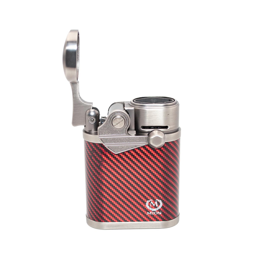 Briquet Table Carbone rouge 4 jet flammes