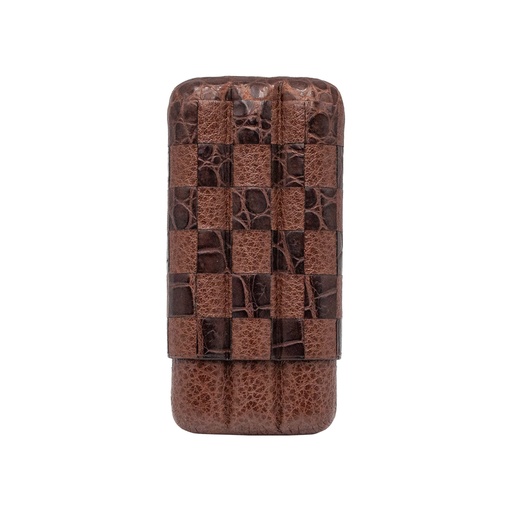 ​Cave de poche 3 cigares Alligator marron sublimes