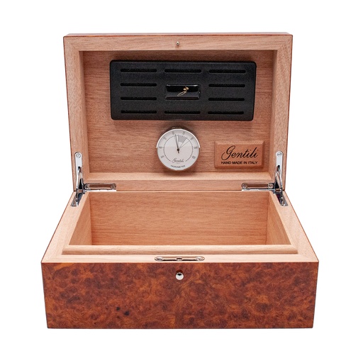 ​​Humidor Luxe Amboine brun