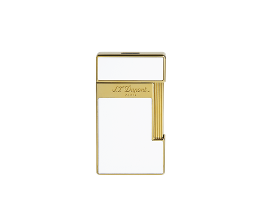 Briquet Slimmy Laque blanc dorée